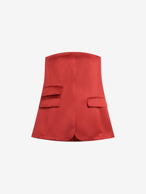 The Frankie Shop Luma Satin Bustier - Red