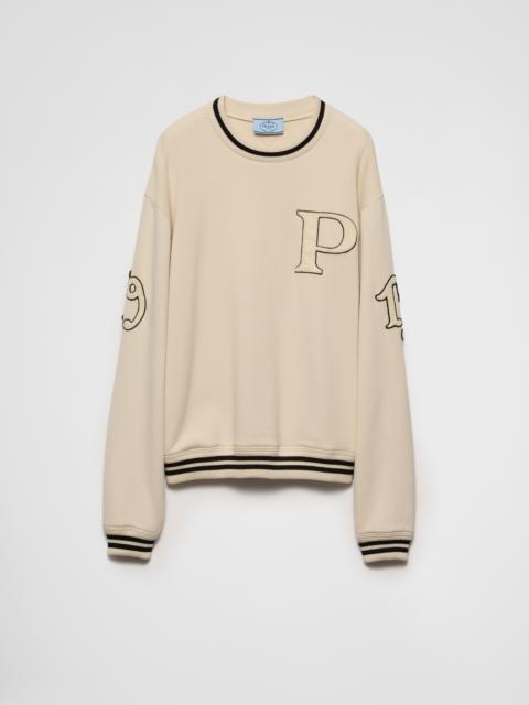 Cotton fleece sweatshirt with patches