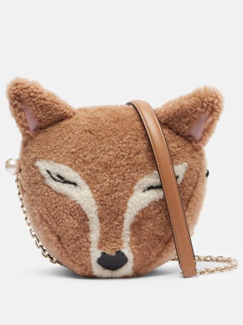 JIMMY CHOO Soft Fox Mini shearling shoulder bag