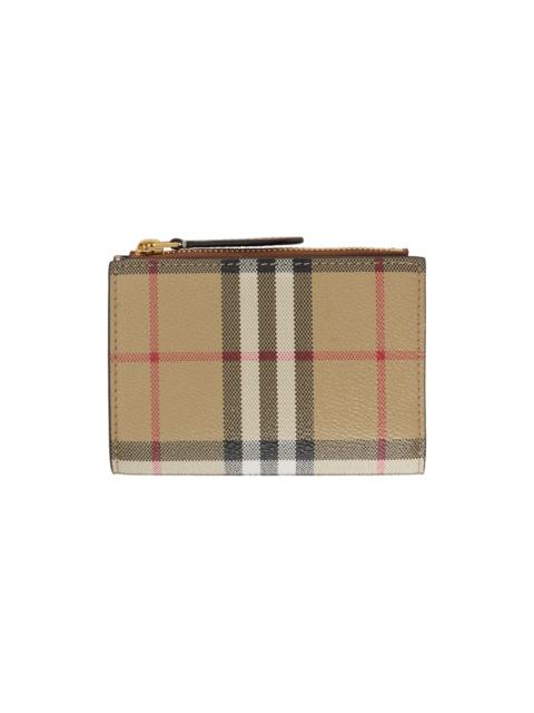 Beige Check Small Bifold Wallet