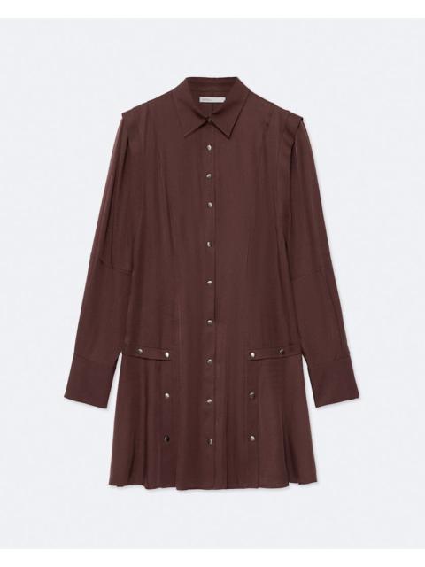 ALLSAINTS ARTEMIS SILK-BLEND MINI SHIRT DRESS