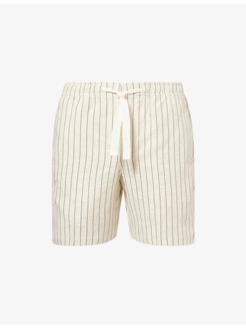 ORLEBAR BROWN Alex Striped Linen-And-Cotton Shorts