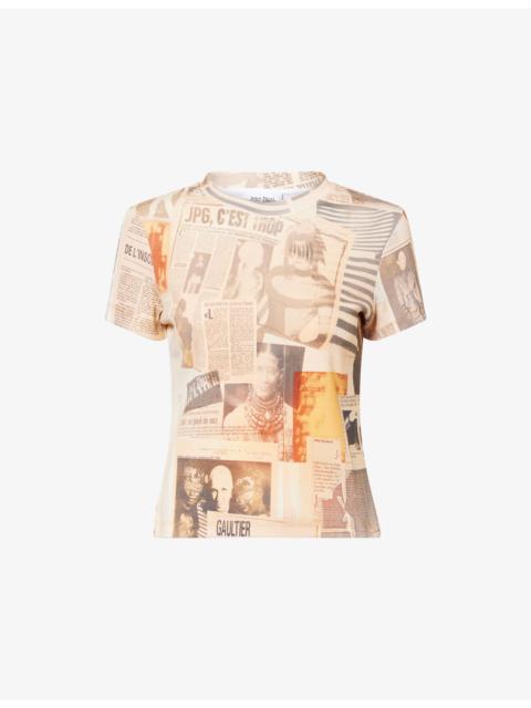 Jean Paul Gaultier Ribbed Printed Stretch-Cotton T-Shirt