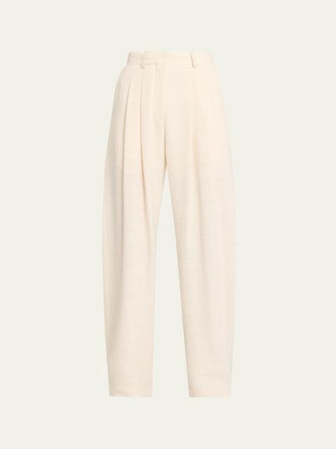 Nanushka Seka Cotton Linen Tweed Tapered Tailoring Pants