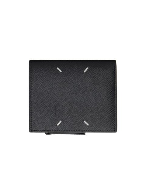 Black Four Stitches Wallet