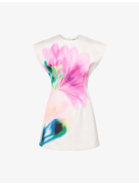 REBECCA VALLANCE Dahlia Blossom Cap-Sleeves Woven Mini Dress