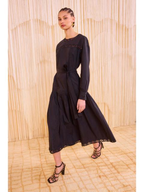 ULLA JOHNSON Brin Drop Waist Long Sleeve Dress