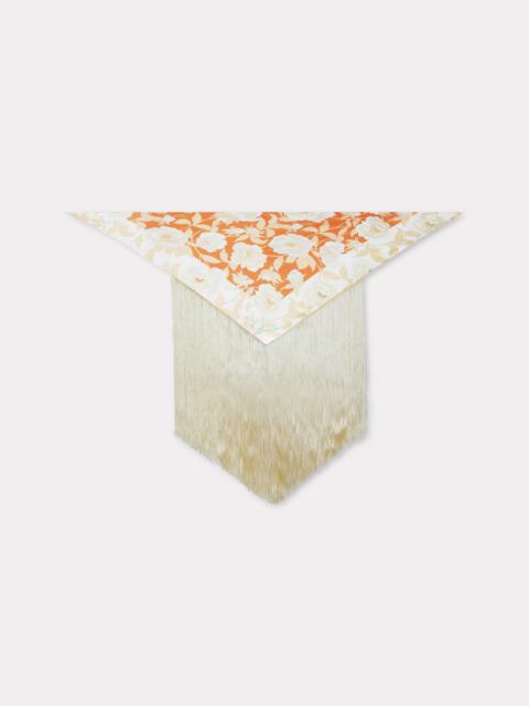 KENZO 'KENZO Peonies' large tassel triangle in silk