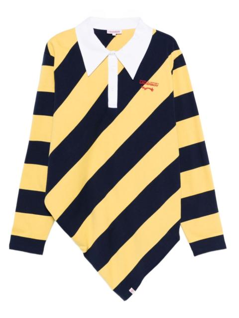 CHARLES JEFFREY LOVERBOY diagonal-stripe rugby polo shirt