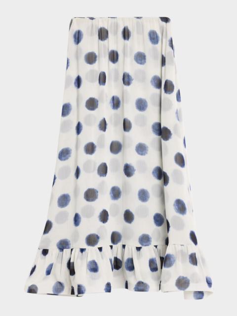MISA Hope Polka-Dot Chiffon Maxi Skirt