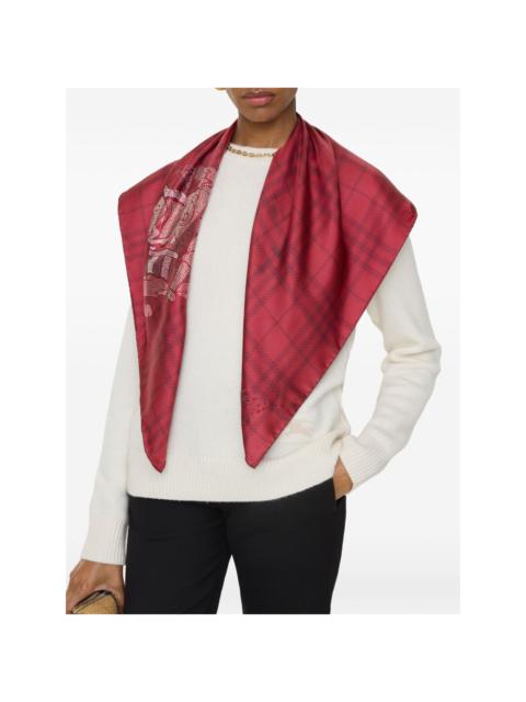 Burberry checked silk scarf