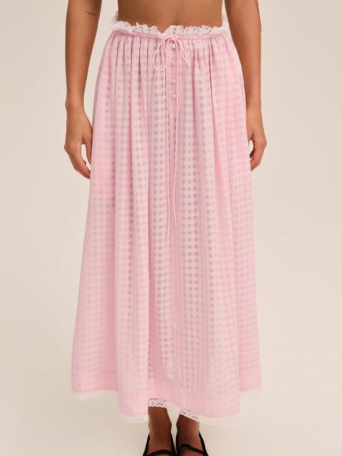 For Love & Lemons Ginny Gingham Midi Skirt