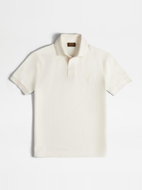 POLO SHIRT IN PIQUET - WHITE