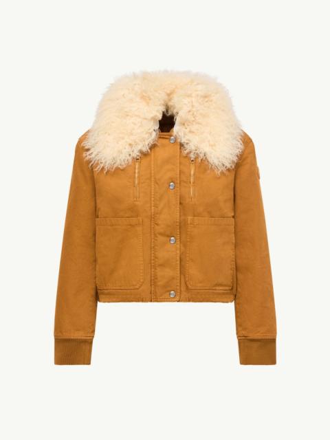 Moncler Gravio Shearling-Trimmed Short Down Jacket
