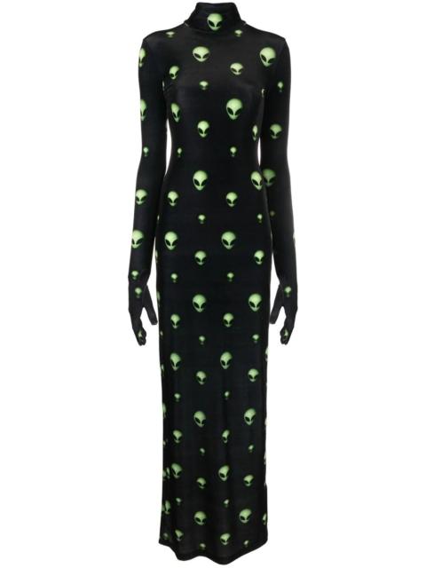 VETEMENTS graphic-print long-sleeved maxi dress