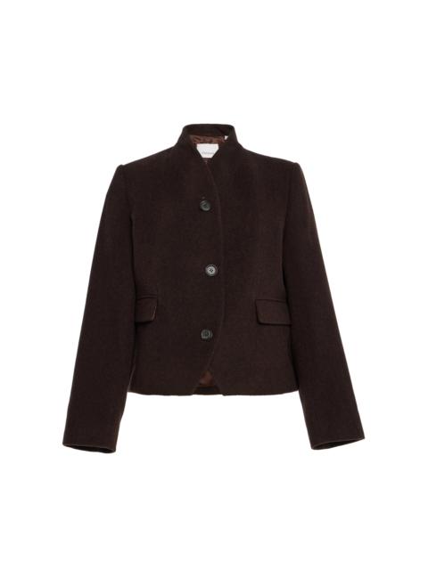 House of Dagmar Short Curved Wool-Blend Jacket brown