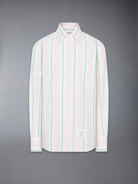 Thom Browne MADRAS COTTON CLASSIC STRIPE ARMBAND SHIRT