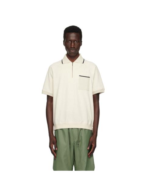 Off-White Half-Zip Polo