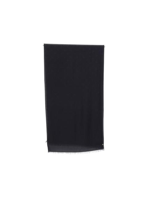 EMPORIO ARMANI monogram fringed scarf