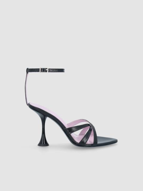JULIETTE BLACK CREASED LEATHER SANDAL