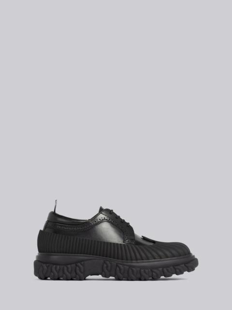 Thom Browne Black Calf Leather Rubber Sole Longwing Duck Shoe