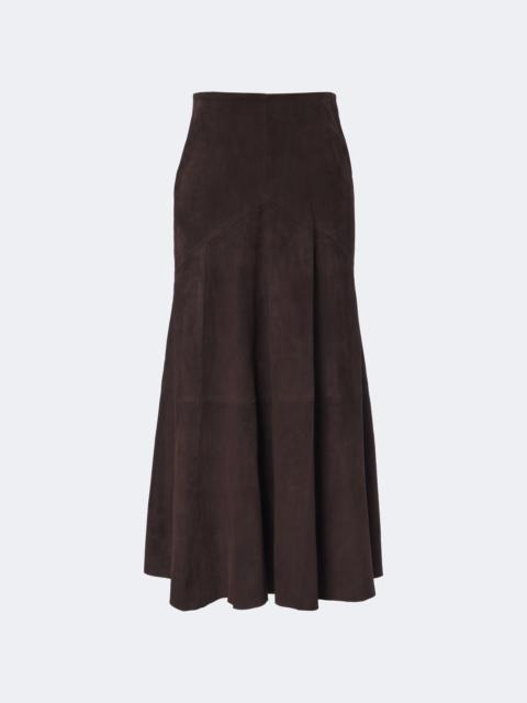 NOUR HAMMOUR Garnier suede midi skirt