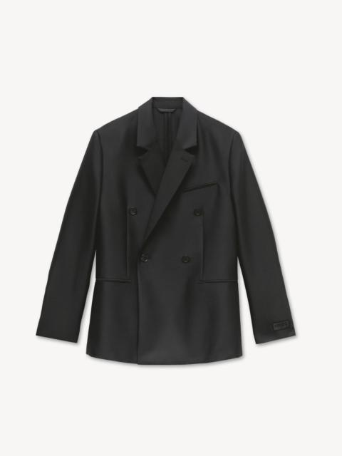 KENZO Peaked lapel blazer in virgin wool and silk