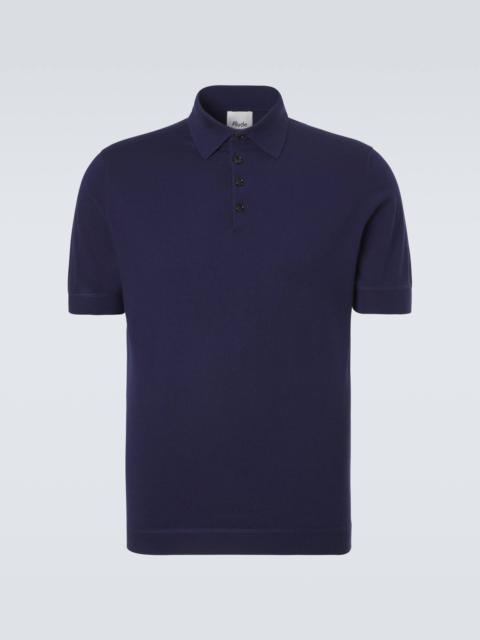 Allude Cotton, silk, and cashmere polo shirt