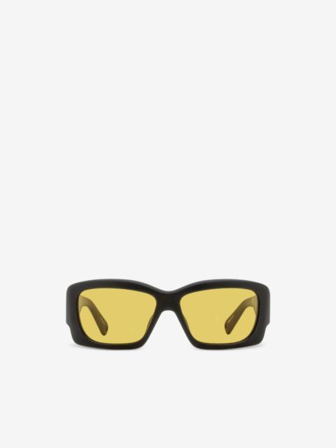 JACQUEMUS x Linda Farrow Croisiere rectangular sunglasses in matt black