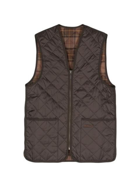 logo-embroidered quilted gillet