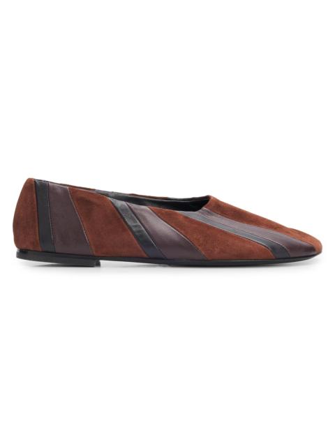Proenza Schouler Women's Glove Pieced Leather & Suede Slippers - Black Espresso Multi