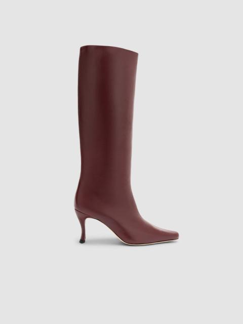 BY FAR Stevie 42 Sour Cherry Lamb Nappa Leather Knee-High Boot