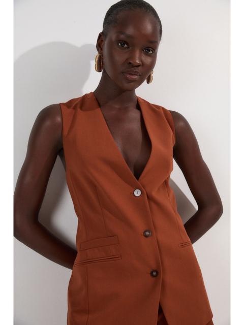 KAREN MILLEN Tailored Twill Essential Single Breasted Waistcoat