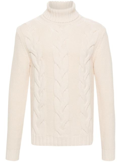 K-WAY cable-knit roll-neck jumper