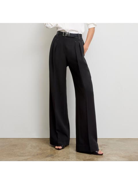 M.M.LaFleur Bia Pleated Trouser - Everyday Crepe with Topstitch