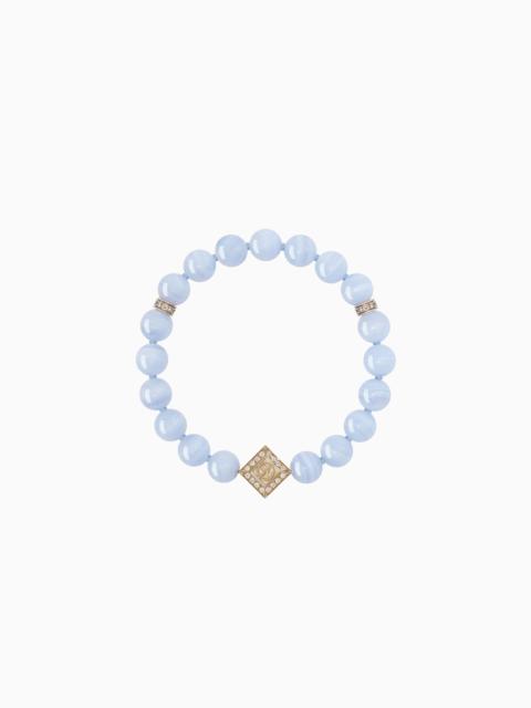 GIORGIO ARMANI JOSEPHINE BRACELET IN 18K GOLD, CHALCEDONY AND DIAMONDS