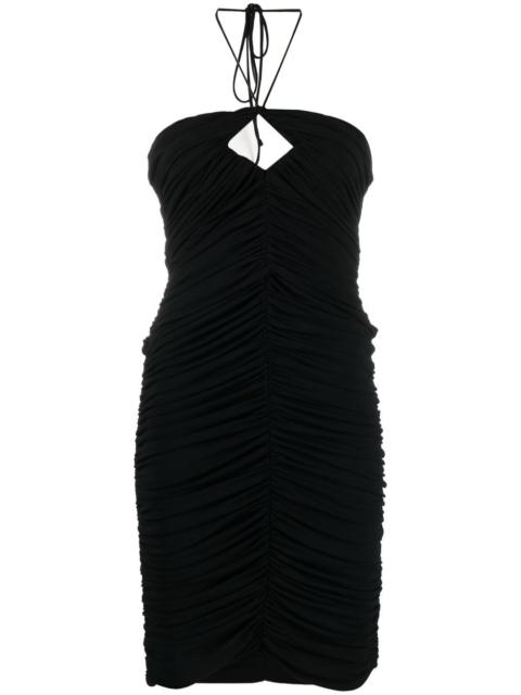 MAGDA BUTRYM ruched halterneck mini dress