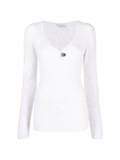Brunello Cucinelli chain-trim detail sweatshirt