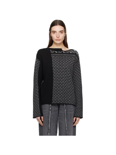 MM6 Maison Margiela Black Paneled Sweater