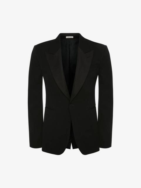 Alexander McQueen Men's Large Lapels Tailored Jacket in Black