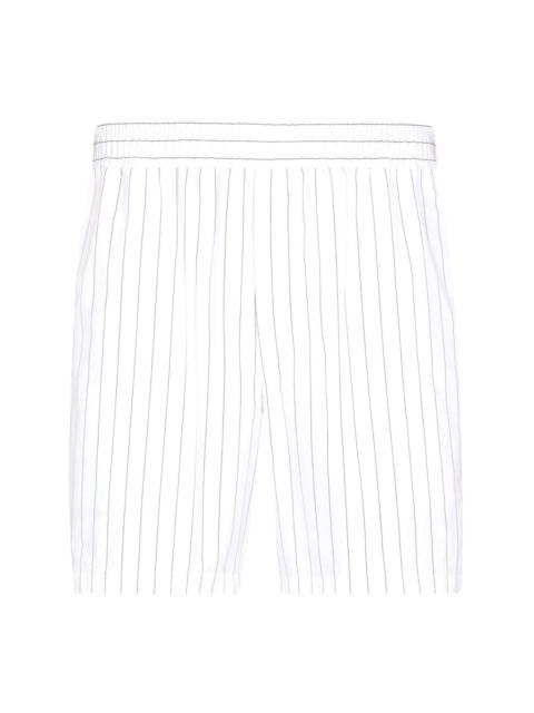 striped poplin bermuda shorts