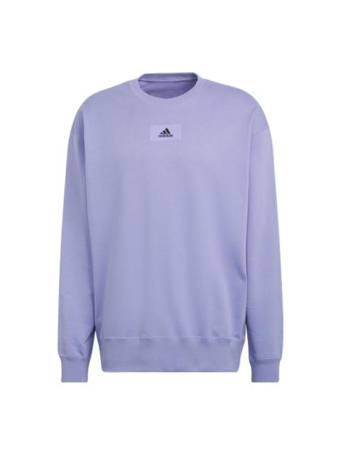 adidas Men's adidas Fv Swt Sports Round Neck Pullover Light Purple HE4347
