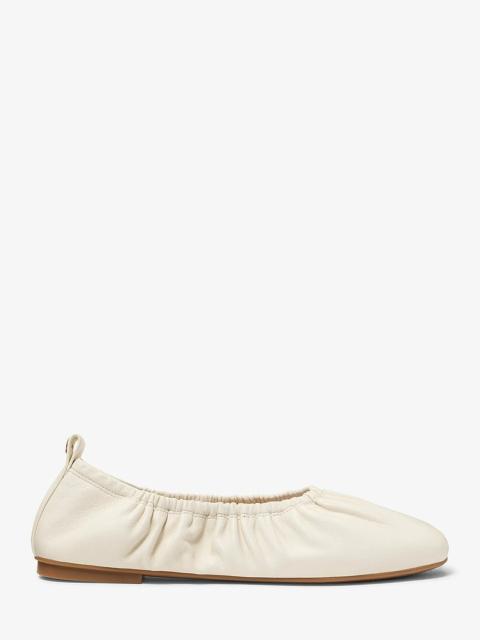 MICHAEL KORS Bri Ruched Leather Ballet Flat