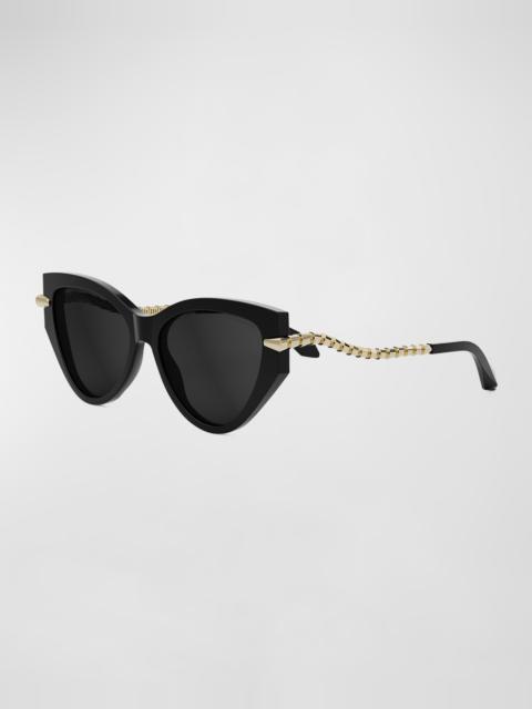 BVLGARI Wavy Acetate & Metal Cat-Eye Sunglasses