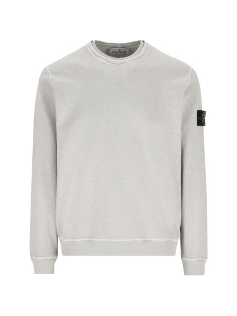 Stone Island crew-neck logo-badge sweatshirt