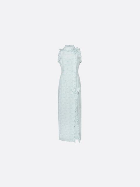 Alessandra Rich HIGH NECK EVENING DRESS WITH SPLIT