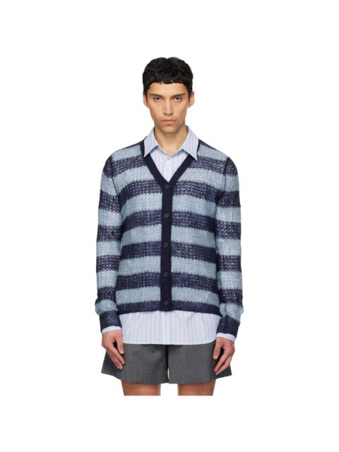 We11done Blue Striped Cardigan