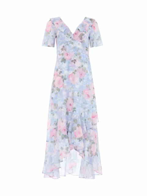Needle & Thread Camille's Garden Chiffon V-Neck Ankle Gown