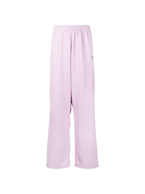 logo side-stripe wide leg track trousers