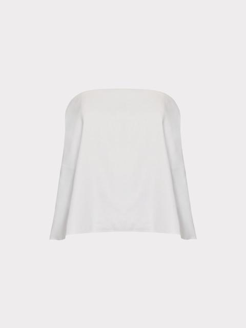 MILLY Solid Linen Strapless Top
